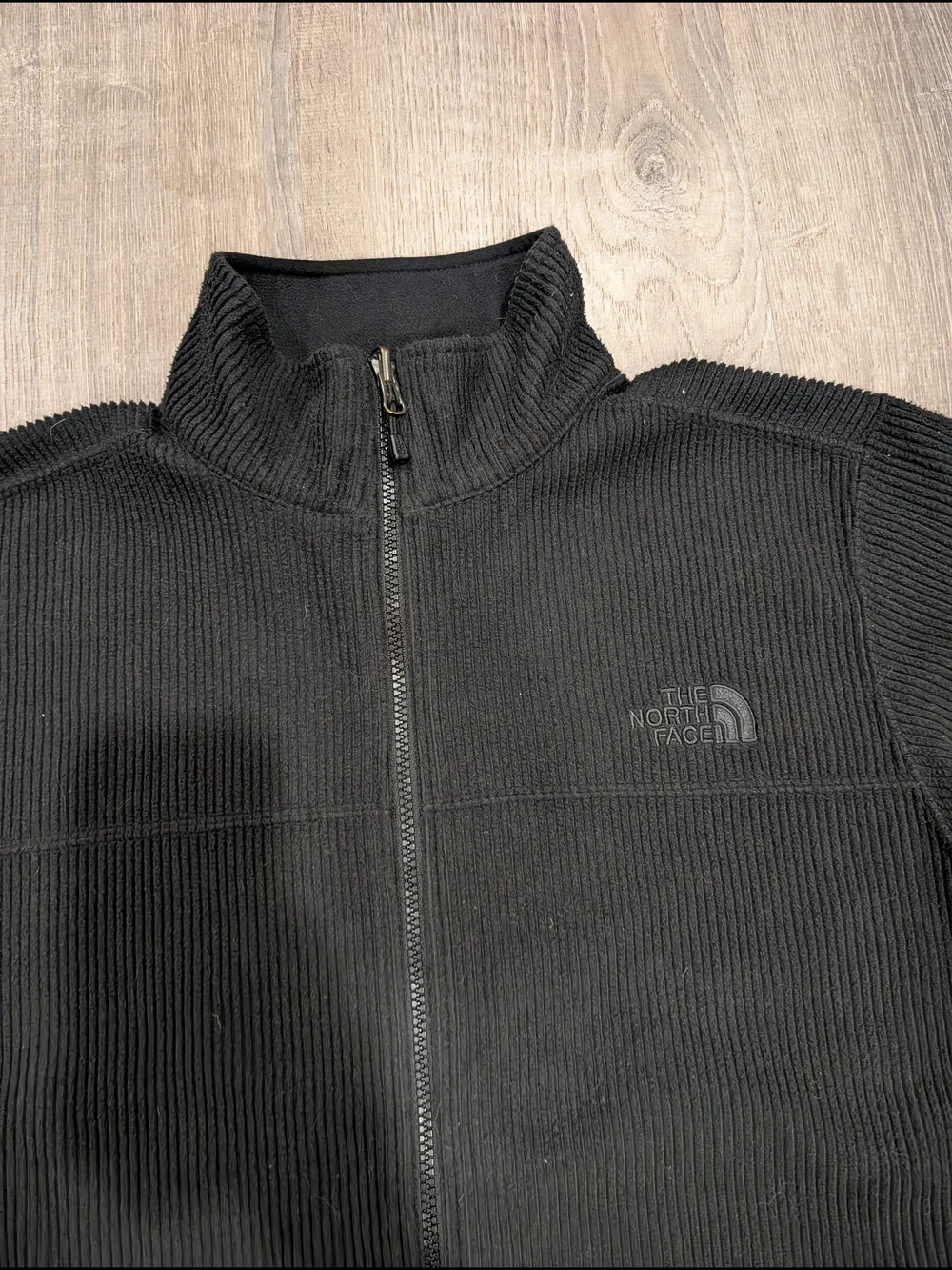 The North Face Mens Black Performance Ribbed Full Zip Sweater Fleece Jacket M